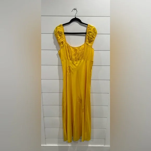 NWT Doen Gwendolyn yellow silk maxi dress in Daylily - Picture 8 of 10
